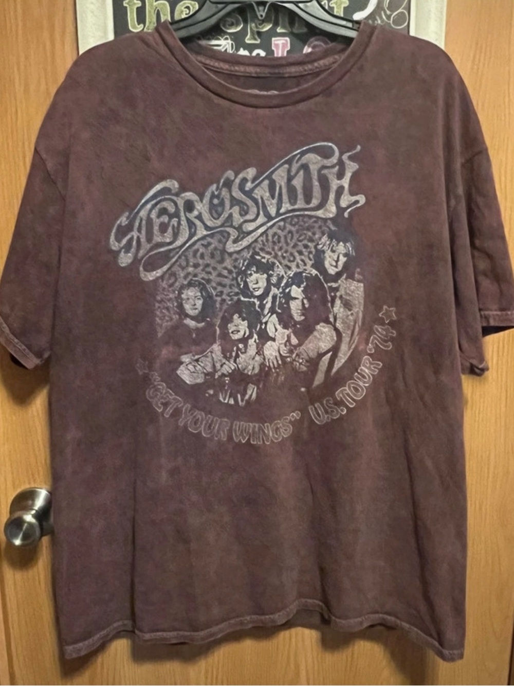 Aerosmith 'Get Your Wings' Short Sleeve Tee - Faded Maroon